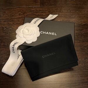 Chanel Black Card box and dust bag  only  ( NO Wallet )with White Ribbon